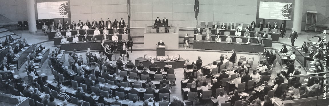Innenansicht des Deutschen Bundestages